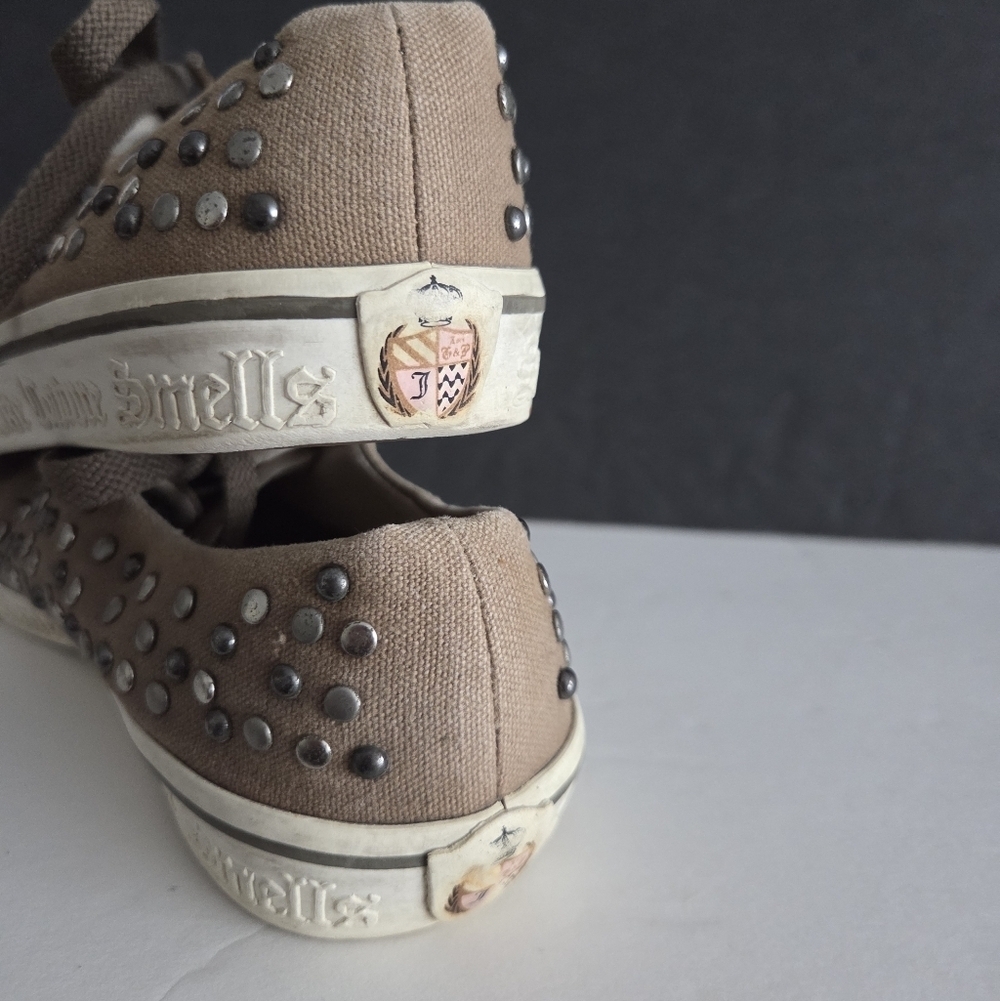 Juicy Couture Tan Canvas Sneakers with Studs Sz.6,5 - Picture 4 of 7